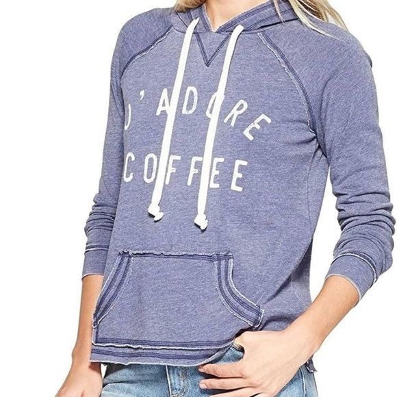 Womens Grayson Threads J Adore Coffee Burnout  Hoodie - Size XS - Picture 2 of 7